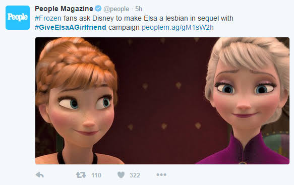 Quieren que Elsa sea lesbiana
