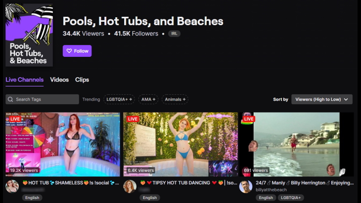 Twitch Hot Tube category